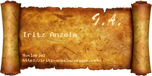Iritz Anzelm névjegykártya